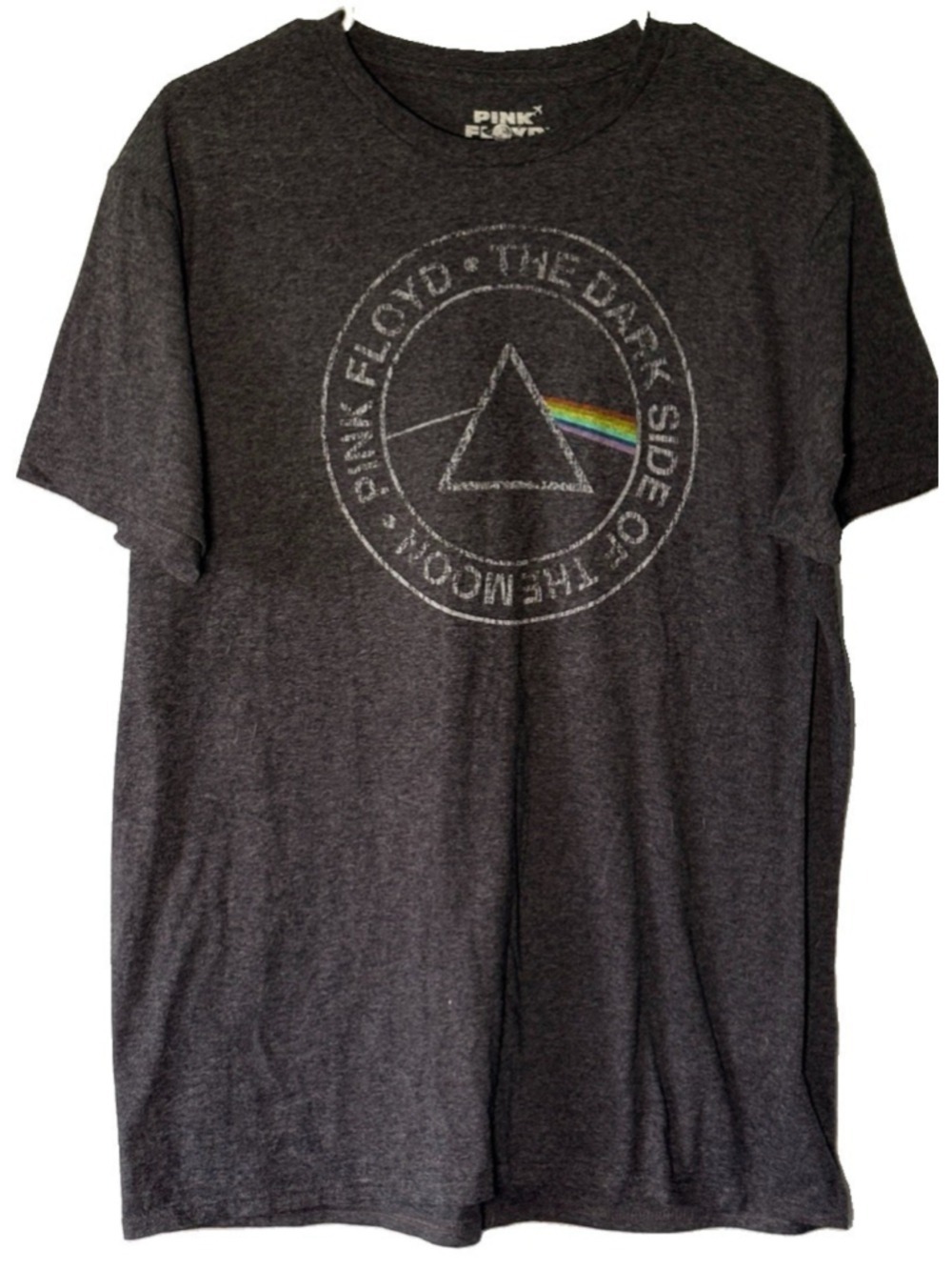Pink Floyd T Shirt Mens L Dark Side Of The Moon Prism Charcoal Heather Vto Rock